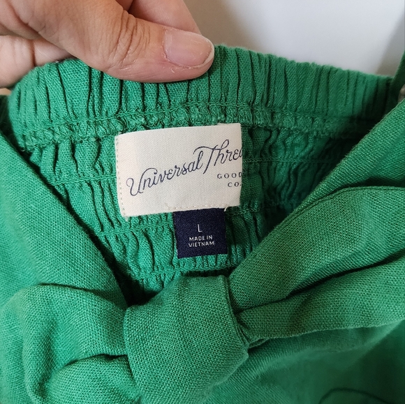 Green Linen Knot-Front Cropped Tank, size L (Universal Thread) - Picture 3 of 5